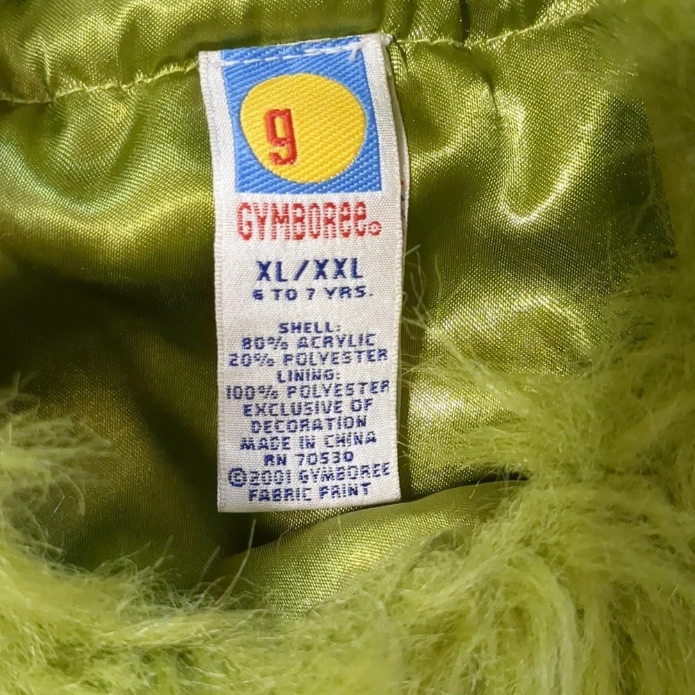 GYMBOREE Cute Fluffy Green Monster Costume Dress Up Halloween size  6-7 years